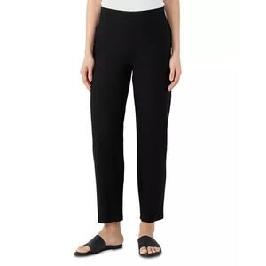 Eileen Fisher Womens Pull On Slim Ankle Pants in Black Sz S | Neutral Minimalist